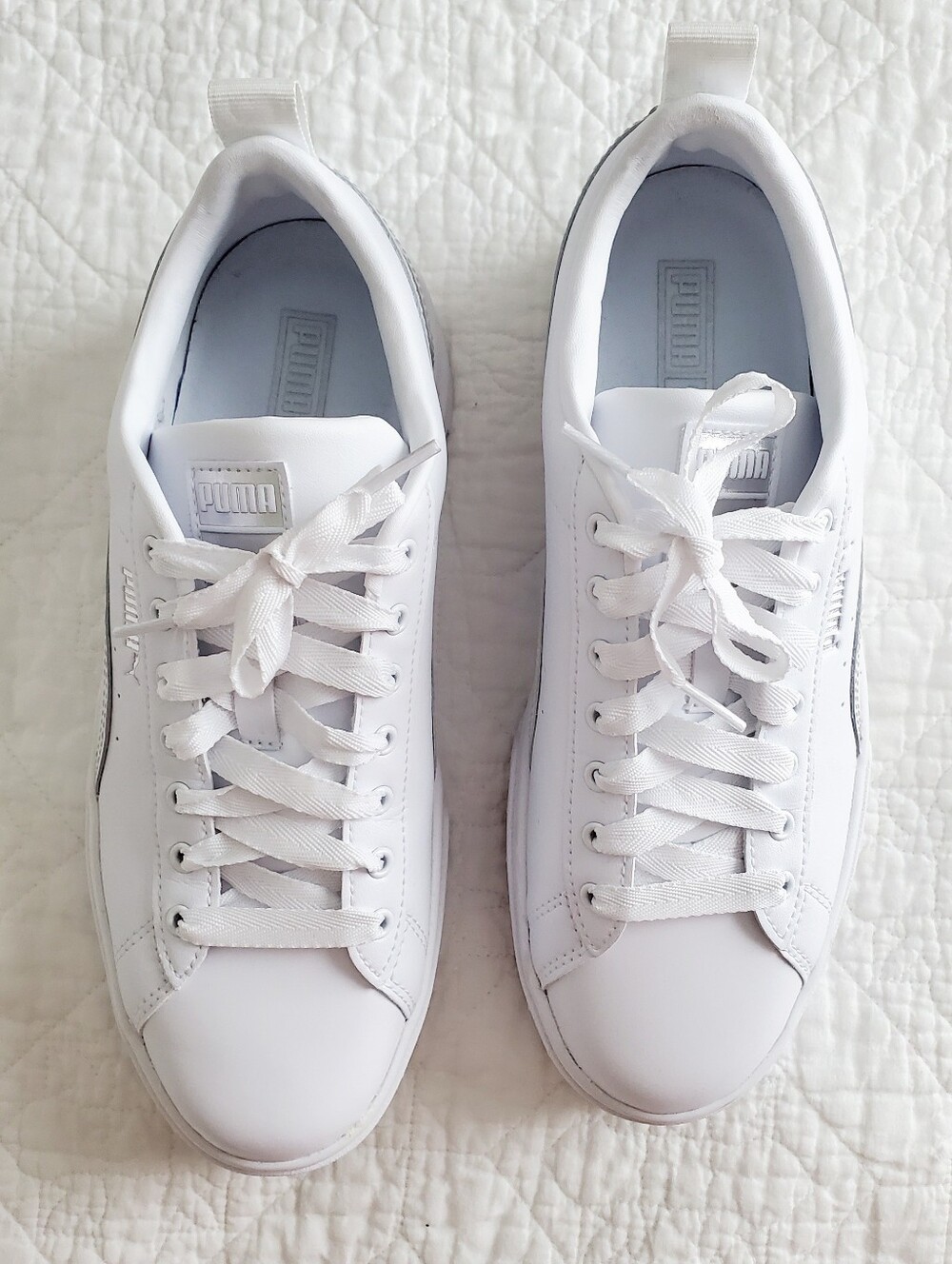 Puma Mayze Glow Sneakers in White and Metallic - Picture 4 of 13